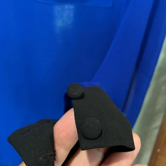 Vintage Olive & Oak Button up Royal Blue long sleeve Top Preppy Sexy Career S-XS - Picture 5 of 5